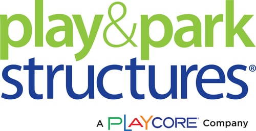 navy and green Play & Park Structures logo