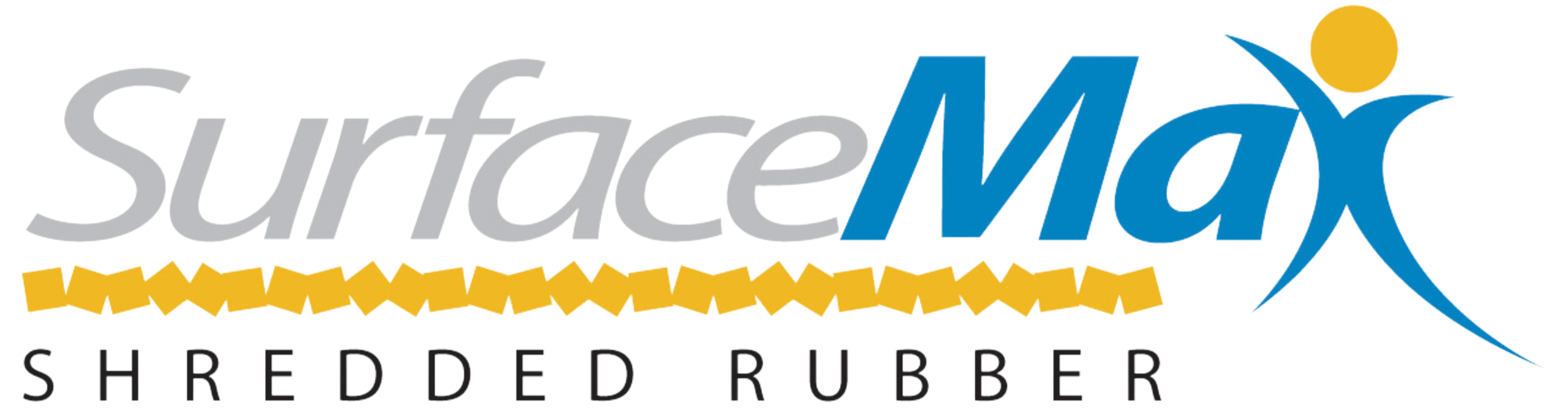 SurfaceMax Shredded Rubber blue, grey, yellow, and black logo